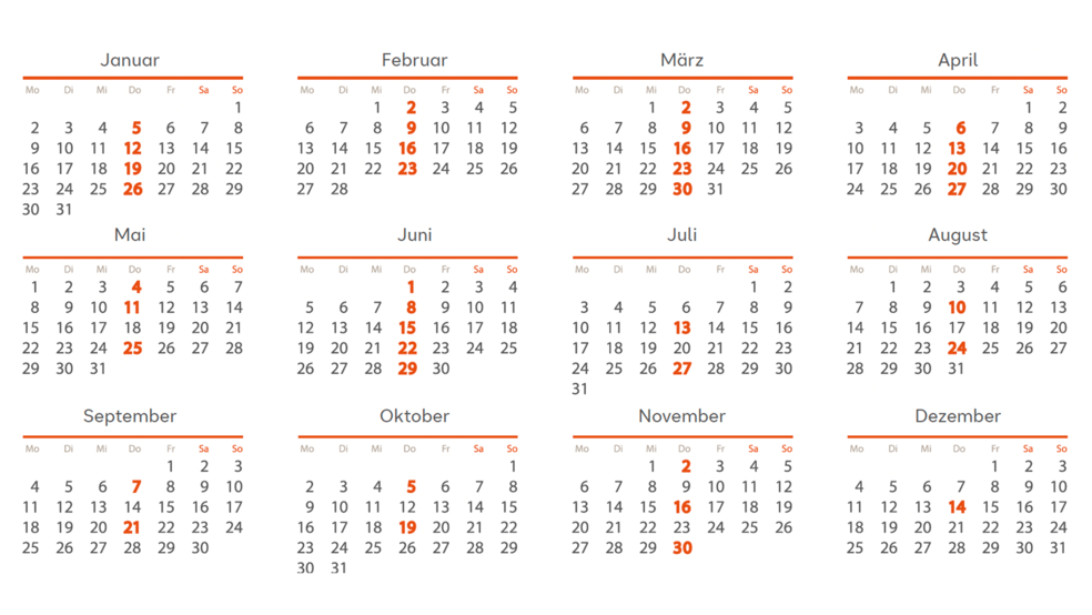 Kalenderübersicht der Infoveranstaltungen 2023 in Wildau